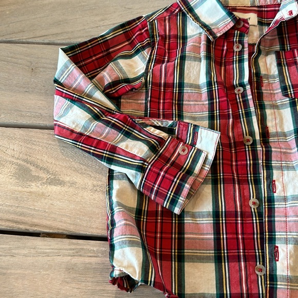 SAMMY + NAT PLAY COLLECTION CLASSIC POPLIN BUTTONDOWN IN RED TARTAN, Size 4 - Picture 6 of 8